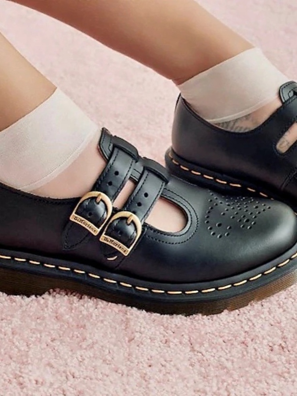 Dr. Martens 1461 Quad Mary Jane Mary Jane Platform Shoes US 8 Black